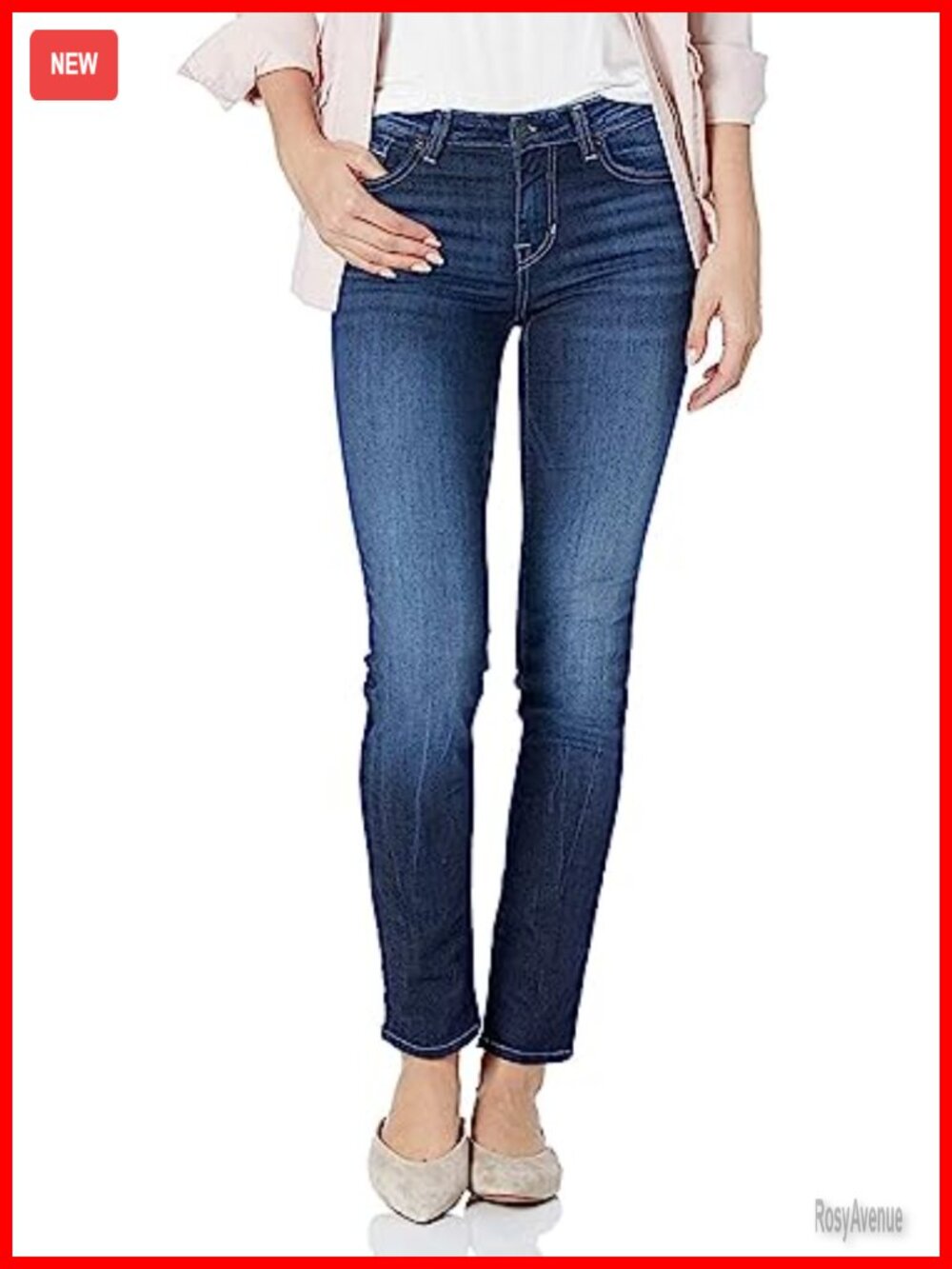 Mid-Rise Slim Jeans Super Stretch Denim Casual Everyday Women's